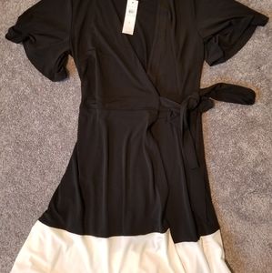 NWT Ann Taylor colorblock wrap dress